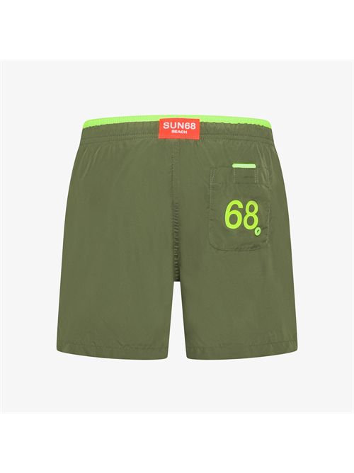 Shorts mare in nylon verde militare SUN 68 | H36306//19